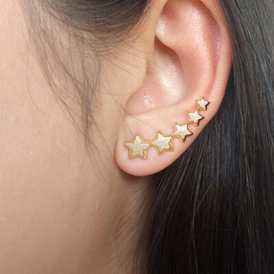 Brinco Banho Ouro 15K - 5 estrelas