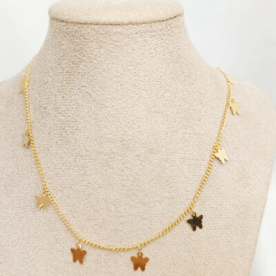 Colar Banho Ouro 18K - Borboletas