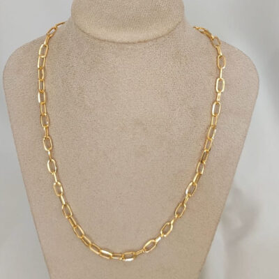 Colar Banho Ouro 18K ou Ródio Elo Médio