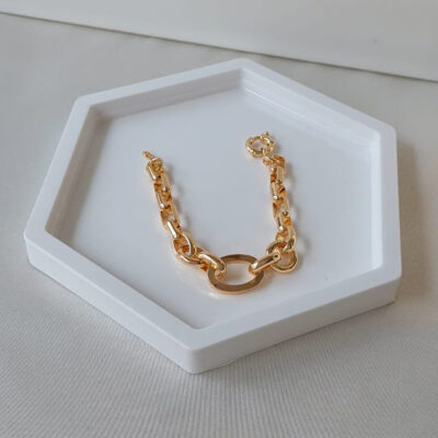 Pulsiera Banho Ouro 18K elos ovais