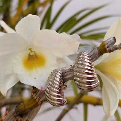 Brinco Gota Trabalhada Aço Inoxidável