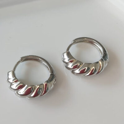 Brinco Banho Ródio Click Croassant