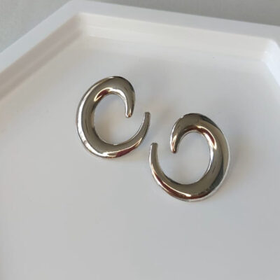 Brinco Argola Fixa Moderna Aço Inoxidável