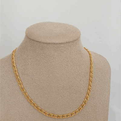 Colar Banho Ouro 18K - Elos Triplos