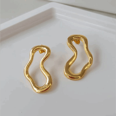 Brinco Banho Ouro 18K - Orgânico