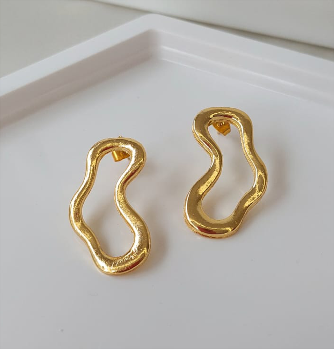 Brinco Banho Ouro 18K - Orgânico