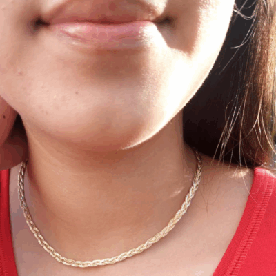 Colar Banho Ouro 18k - Trança