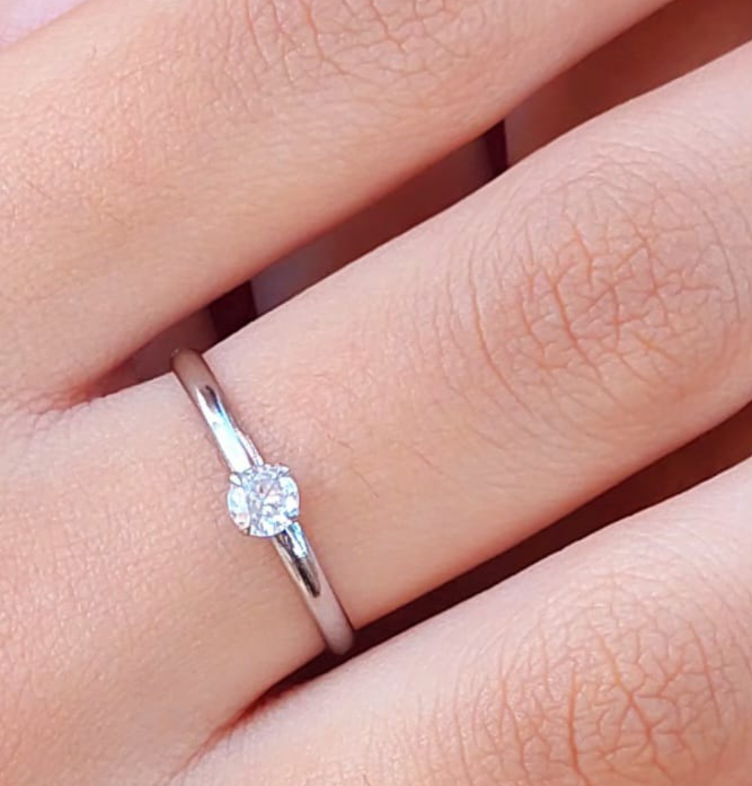 ANEL AÇO INOX - SOLITARIO C/ ZIRCONIA